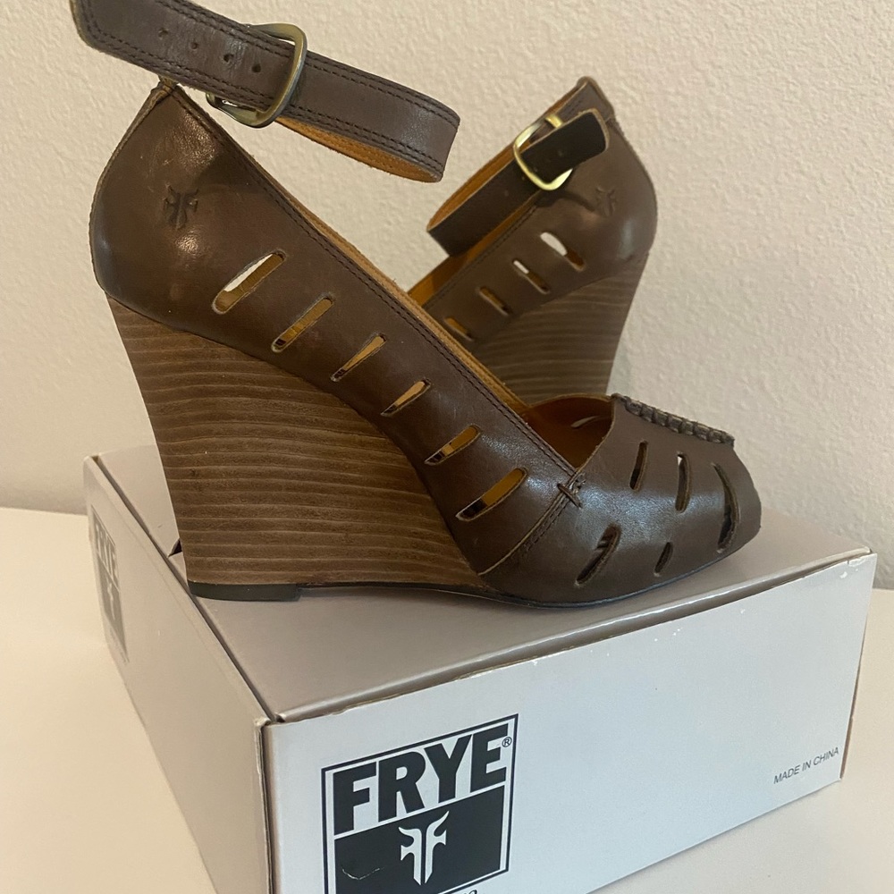 Frye Brown Leather Wedges